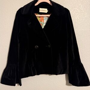 Maestro Women's Velvet Black Pea Coat. This 🤩 Come On!! Size Medium.